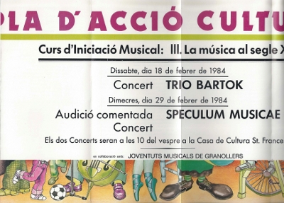 Trio Bartok, Granollers, 18-2-1984